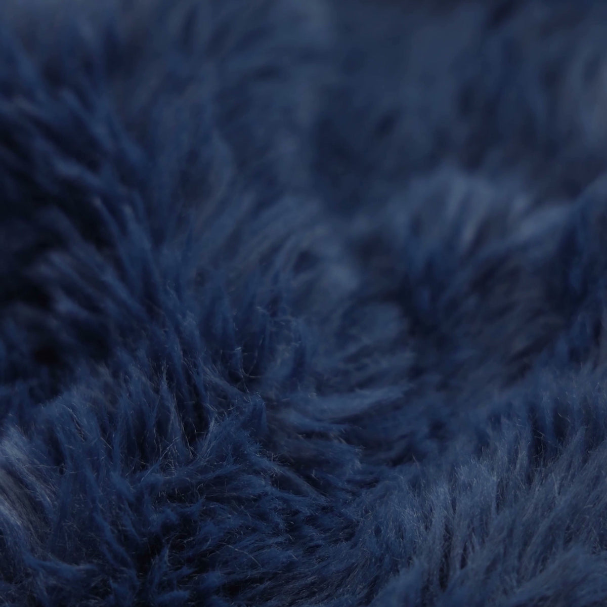 Upholstery Fabric MIKA Long Pile Faux Fur - Navy Blue