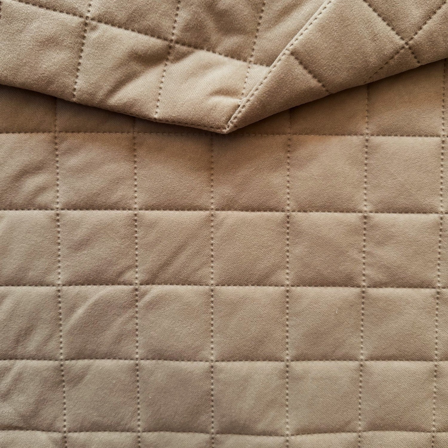 Upholstery Fabric Quilted Microfiber Diamond 5x5 - Beige