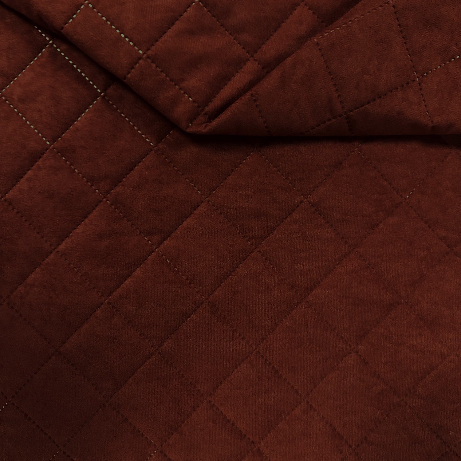Upholstery Fabric Quilted Microfiber Diamond 5x5 - Burgundy