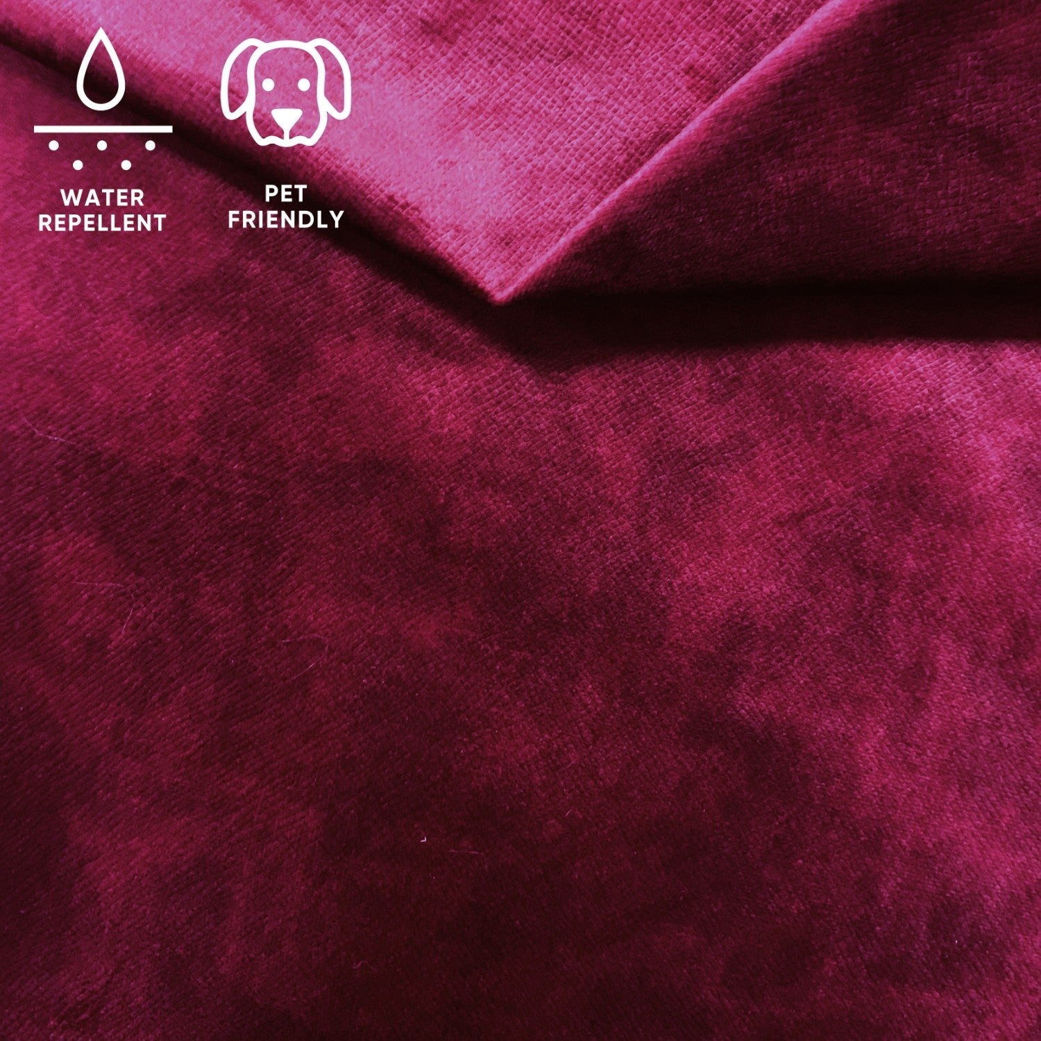 Upholstery Fabric TERRA Velour - Burgundy