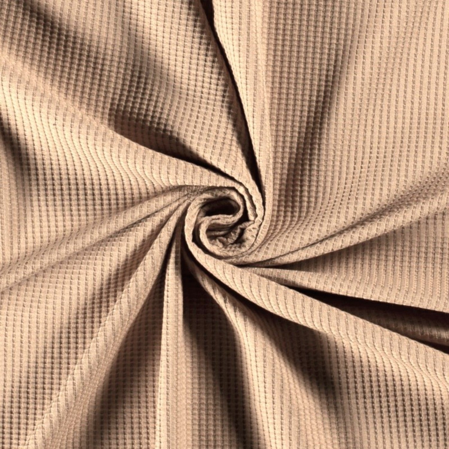 Cotton Waffle Fabric - Beige