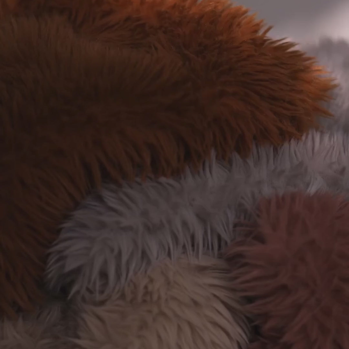 Load video: Upholstery Fabric MIKA Long Pile Faux Fur - Ecru