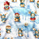Cotton Fabric - Christmas Woodland Animals in Red Hats